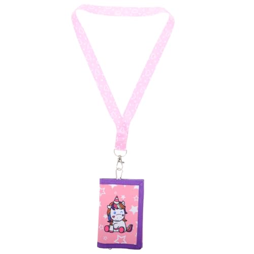 HEALEEP Kindergeldbörse Mädchen Einhorn Canvas Dünn Leicht mit Lanyard Cartoon Kreativ Robust Tragbar für Alltag Karten Münzen Geldbörse Jungen Mädchen von HEALEEP