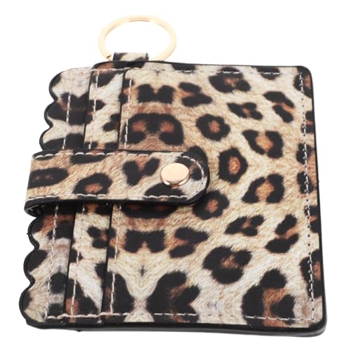 HEALEEP Kleine Damen Geldbörse Leopard Muster PU Material Kartenhalter Portemonnaie für Kreditkarten Kompakt Leicht Reise Geeignet Minimalistisch Organizer von HEALEEP