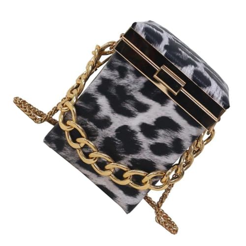HEALEEP Kleine Damen Umhängetasche mit Kette PU Crossbody Schultertasche Modische Quadratische Box form Leicht und Praktisch Stylisch für Alltag und Winter Geeignet für Frauen von HEALEEP
