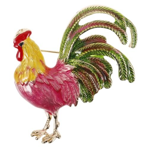 HEALEEP Kleiner Hahn Ansteckpin aus Metall Niedliche Tierbrosche Kreative Legierungsbrosche für Damen Fester Halt an Kleidung Rucksack Vielseitiger Mode schmuck für Alltag und Geschenke von HEALEEP