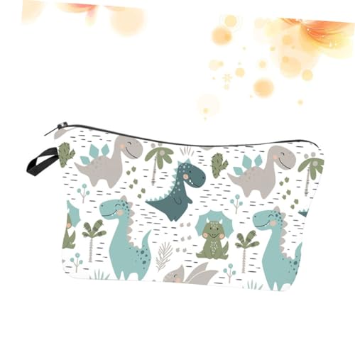 HEALEEP Kosmetiktasche Dinosaurier Muster Polyester Leicht Kompakt Tragbar Make Up Tasche Damen Reise Kulturbeutel Vielseitig für Kosmetik Lippenstift Zahnbürste Organizer von HEALEEP