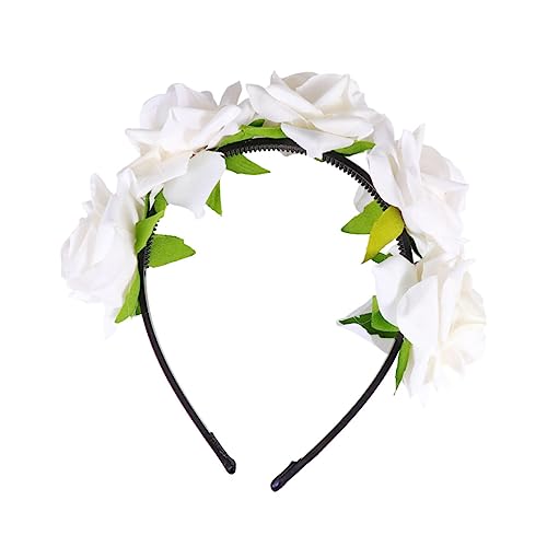 HEALEEP Künstlicher Rosen Haarreifen für Damen Blumen Haarband für Braut Hochzeit und Fotografie Weiß Leicht und Bequem Einzigartiges Design für Besondere Anlässe HEALEEP Künstlicher Rosen Haarreifen für Damen Blumen Haarband für Braut Hochzeit und Fotografie Weiß Leicht und Bequem Einzigartiges Design für Besondere Anlässe von HEALEEP