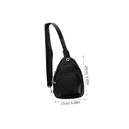 HEALEEP Leichte Umhängetasche Damen und Herren Kompakte Brusttasche mit Fächern Verschleißfest Vielseitig für Sport Freizeit und Alltag Schwarze Crossbody Bag für Organisierten Stauraum von HEALEEP