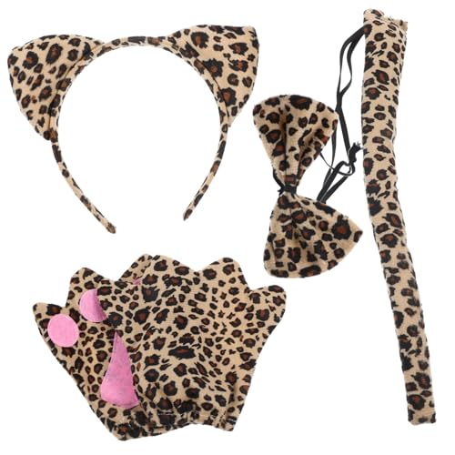 HEALEEP Leoparden Kostümset Für Erwachsene Tier-stirnband Mit Leopardenohren Und Plüschschwanz Für Fasching Karneval Und Tier-mottopartys Kreatives Accessoire Für Auffällige Kostüme von HEALEEP