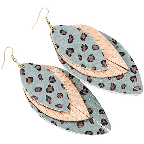 HEALEEP Leopardenohrringe für Damen Boho Design Mehrlagige Graue Baumeln für Partys Hochzeiten und Alltag Ergänzung zu Shirts Kleidern und von HEALEEP