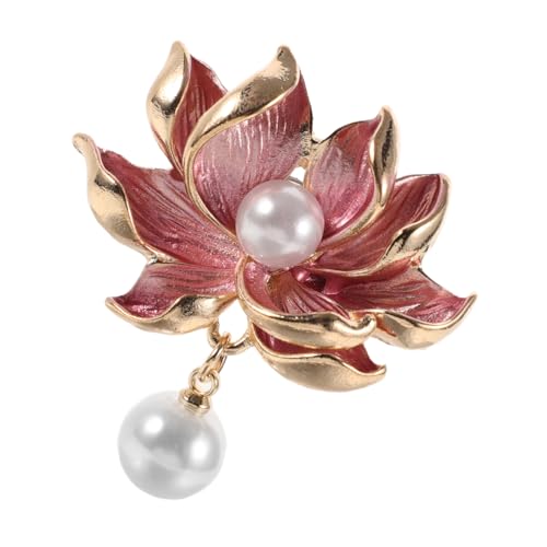 HEALEEP Lotusblüten Brosche mit Kunstperlen Anstecknadel für Kleidung als Zubehör für Schals Pullover und Kleider Perfektes für Frauen von HEALEEP