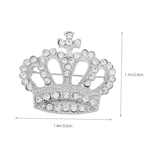 HEALEEP Luxuriöse Kronenbrosche mit Perlen und Funkelnden Strasssteinen Silberfarbene Anstecknadel für Damen Schmuckbrosche für Anzug Jacke Vintage Hochzeitsdeko Modisches Accessoire von HEALEEP