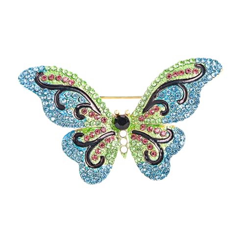 HEALEEP Luxuriöse Strass Brosche Schmetterling für Damen Anstecknadel als Kleidungsschmuck für Taschen und Outfits Funkelndes Design für Kreative von HEALEEP