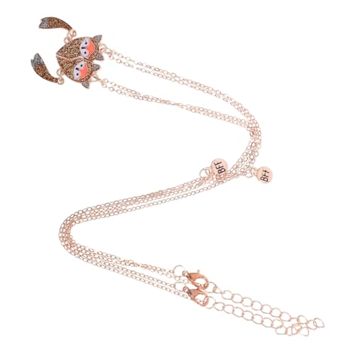 HEALEEP Magnetische Halskette mit Fuchs Herz Puzzle Anhänger Leichte Legierung Schmuck für Mädchen Einfaches An Ablegen Hautfreundlich für Freunde und Alltag von HEALEEP
