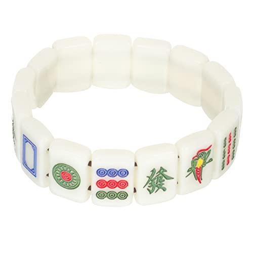HEALEEP Mahjong Armband Elastischem Kreatives Handgemachtes Verstellbares Armband für Männer und Frauen als zu Weihnachten Valentinstag Hochzeiten oder Geburtstagen Mahjong Design von HEALEEP