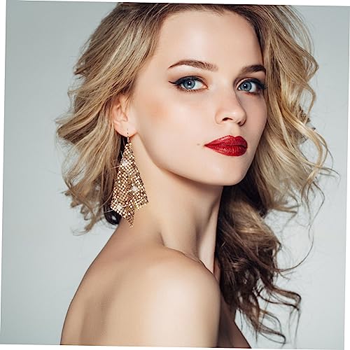 HEALEEP Metallic Tassel Ohrringe Damen Tropfen Quasten Ohrschmuck Mesh Grid Pailletten Schmuck Für Alltag Party Hochzeit von HEALEEP