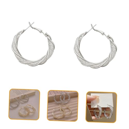 HEALEEP Minimalistische Creolen Ohrringe Damen Leichte Gedrehte Hohlraum Design Kupfer Ohrschmuck für Arbeit Party von HEALEEP