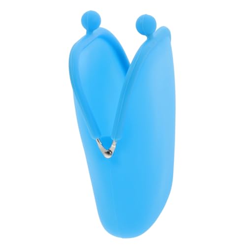 HEALEEP Multifunktionales Silikon Kleingeld etui Kleine Geldbörse mit Kartenfach Kompakt für Damen Alltag Schule Shopping Blau von HEALEEP