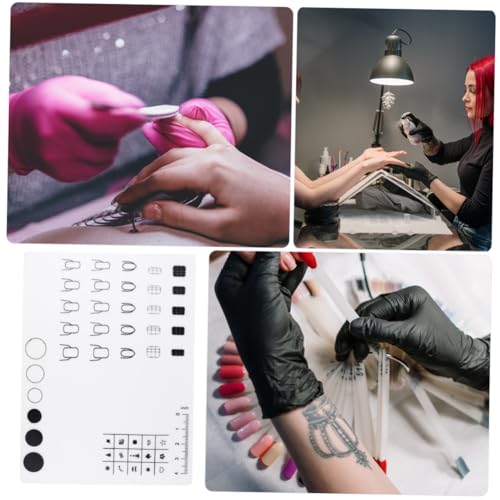 HEALEEP Nail Art Stamping Matte aus Flexiblem Silikon Nail Sticker Guide mit Maßstab Faltbare Maniküre Übungsmatte für Polish Design Schützendes Bastelmatten Zubehör für Art von HEALEEP
