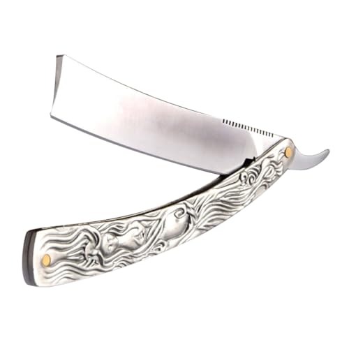 HEALEEP Old Style Manuelle Rasierklinge Grauer Handrasierer für Präzises Rasieren und Haarschneiden Traditioneller Bart und Flaumentferner für Herren Langlebiges Schneidewerkzeug Strom von HEALEEP