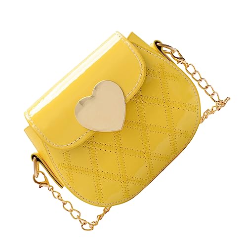 HEALEEP PU Crossbody Tasche Leichte Mädchen Umhängetasche Kompakte Modisch Gelb Sicher und Langlebig als für Kinderfesttage Geeignet für Münzen und Kleine Gegenstände von HEALEEP