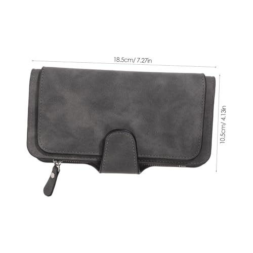 HEALEEP PU Damen Geldbörse mit Druckknopfverschluss Lange Dreifach Gefaltete Geldbörse mit Mehreren Kartenfächern Matte Oberflächenstruktur Tragbare Clutch in Sicher und Praktisch für von HEALEEP