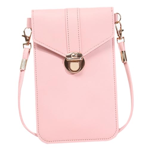 HEALEEP PU Damen Mini Schultertasche Wasserabweisend Leicht Modisch Crossbody Umhängetasche für Handy Geldbörse Kosmetik Kleine Tasche Rosa von HEALEEP