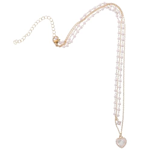 HEALEEP Perlen herz kette Damen Clavicle Chain Modischer Schmuck mit Zarter Textur Leicht und Langlebig Geeignet für Festliche Anlässe Wie Weihnachten Valentinstag und Muttertag von HEALEEP