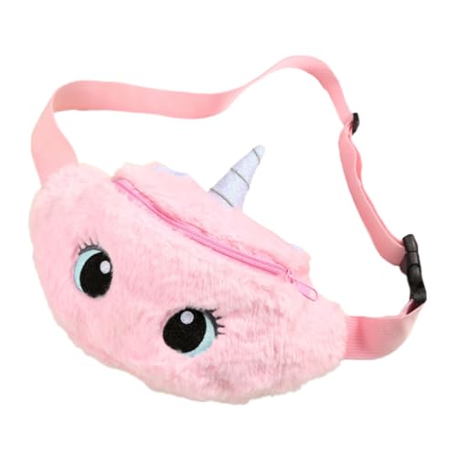 HEALEEP Plüsch Einhorn Gürteltasche für Mädchen Süße Cartoon Hüfttasche aus Weiche Kindertasche für Festival Reisen und Alltag Verstellbarer Taillengurt Pinkes Design mit Großem von HEALEEP