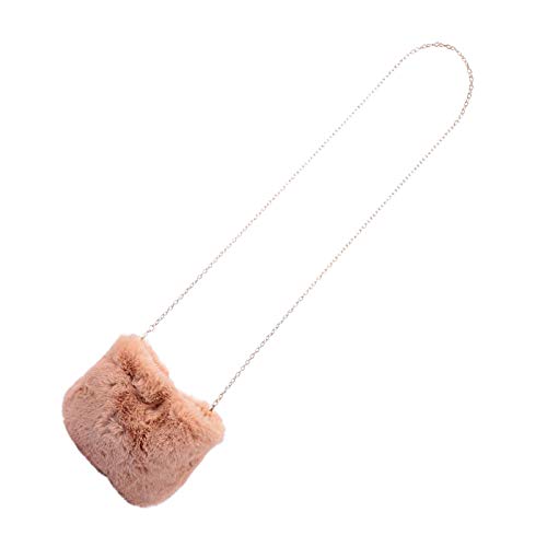 HEALEEP Plüsch Ketten Schultertasche Damen Kuschelig Weiche Umhängetasche Kleine Crossbody Tasche Freizeit Casual Tragbar für Alltag und Shopping von HEALEEP