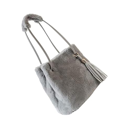 HEALEEP Plüsch Schultertasche Damen Flauschige Single Shoulder Bag Weiche Tragetasche Elegant Vielseitig für Alltag Arbeit und Freizeit von HEALEEP