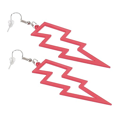 HEALEEP Punk Style Ohrstecker Rot Fluoreszierend Kreative Leichte Resin Ohrringe Ausgefallene Funkelnde form Modische Unisex Accessoires für Alltag und Party von HEALEEP