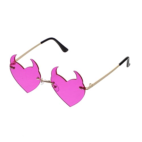 HEALEEP Randlose Herz Sonnenbrille für Damen und Herren Trendige Partybrille für Besondere Anlässe für Festivals Urlaub Club und Fashion Events Stylisches Accessoire für Outfit HEALEEP Randlose Herz Sonnenbrille für Damen und Herren Trendige Partybrille für Besondere Anlässe für Festivals Urlaub Club und Fashion Events Stylisches Accessoire für Outfit von HEALEEP