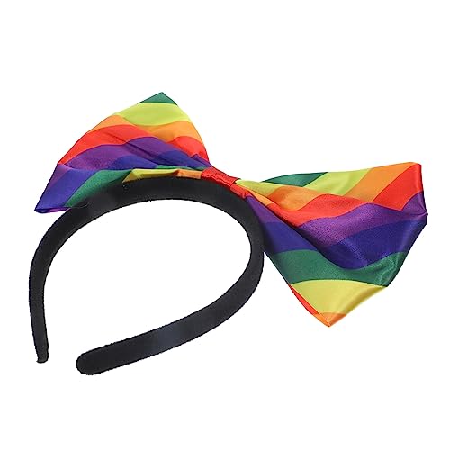 HEALEEP Regenbogen Stirnband mit Großem Schleifen Design Farbenfrohes Haarband für Damen Bequemes Stoffmaterial für Pride Paraden Partys und Alltag Modisches Accessoire für Vielfältige von HEALEEP