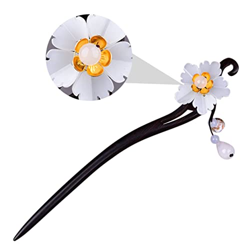 HEALEEP Retro Haarnadel aus Schwarzem Blumenförmiges Design Langlebig und Dekorativ Vielseitiges Accessoire für Damen Authentischer Chinesischer Stil für Alltag und Festlichkeiten von HEALEEP