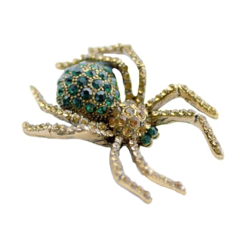 HEALEEP Retro Spinnen Brosche mit Funkelnden Strasssteinen Vintage Crystal Breastpin Modischer Anstecker für Damen und Herren Eleganter Schmuck zur Kleidung und Accessoire von HEALEEP