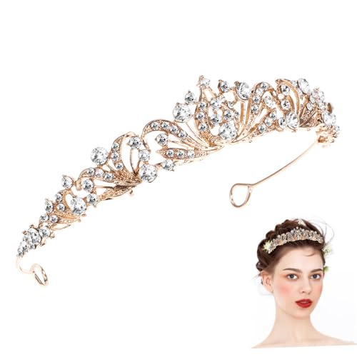 HEALEEP Rhinestone Tiara Gold Legierung Eleganter Kopfschmuck für Hochzeit Damen Mädchen Haarschmuck Komfortable Vielseitig für Braut und Festliche Anlässe HEALEEP Rhinestone Tiara Gold Legierung Eleganter Kopfschmuck für Hochzeit Damen Mädchen Haarschmuck Komfortable Vielseitig für Braut und Festliche Anlässe von HEALEEP