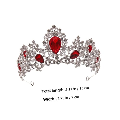 HEALEEP Rote Brautkrone mit Funkelnden Kristallen Halbrunder Haarschmuck für Hochzeit Fotoshooting und Festliche Anlässe Langlebiges Design für Damen und Prinzessinnen von HEALEEP