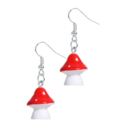 HEALEEP Rote Pilz Ohrstecker Damen Schmuck Kreative Pastoral Stil Ohrringe Leicht Elegant Alltag Kostüm Schmuck von HEALEEP