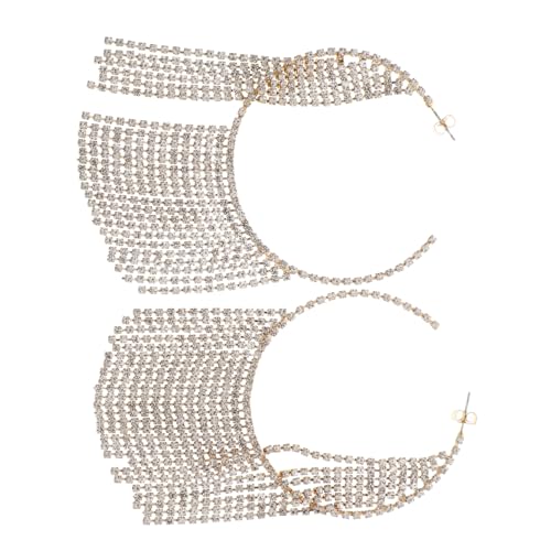 HEALEEP Runde Strass-ohrringe Für Damen Funkelnde Kristallfransen Baumelnde Ohrhänger Mit Strass Elegant Für Hochzeit Und Anlass von HEALEEP