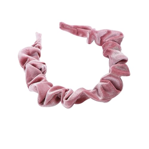 HEALEEP Samt Stirnband mit Faltenstruktur für Damen und Mädchen Modisches Haarband in Rosa Geeignet für Partys Hochzeiten und Alltag Bequem und Formstabil von HEALEEP