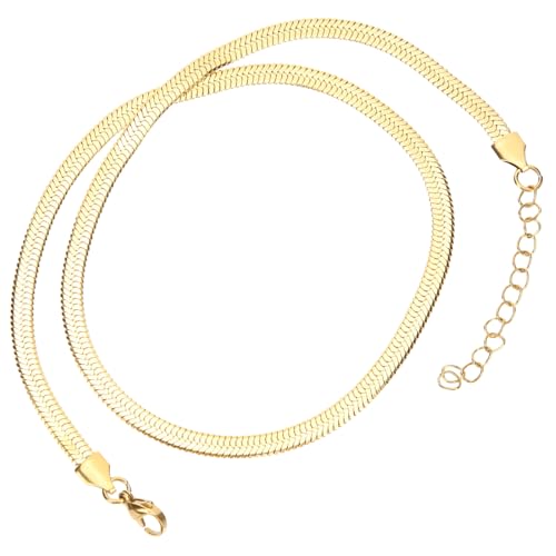 HEALEEP Schlangen halskette Damen Edelstahl Schlankes Schlangen knochen design Minimalistische Kette Clavicle Chain für Frauen Alltag und Festliche Anlässe von HEALEEP