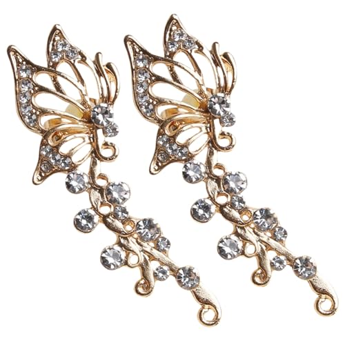 HEALEEP Schmetterling Ohrclips Damen Ohrklemmen mit Strass Modische Ear Crawler Ohrringe Minimalistische Stilvolle Schmuckstücke für Alltag und Fest Vielseitig Kombinierbar von HEALEEP
