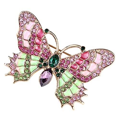 HEALEEP Schmetterlings Brosche Metall mit Glitzerstein Anstecknadel für Damenbekleidung Dekorieren von Kleidern und Taschen von HEALEEP