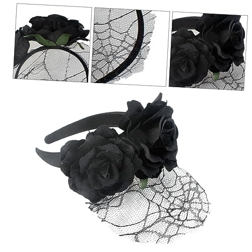 HEALEEP Schwarzes Rosen Haarband für Kostümpartys Feiertags Haarschmuck für Cosplay Halloween und Festivals Leicht und Bequem von HEALEEP