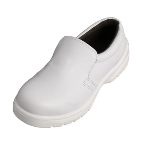 HEALEEP Sicherheitsschuhe Weiß Atmungsaktiv Leicht Stahlkappenschuhe Panzerschutz Arbeitsschuhe Damen Herren Komfortable Schutzschuhe für Gewerbe BAU und Werkstatt von HEALEEP