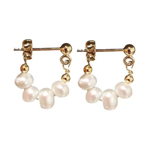 HEALEEP Silberstecker Damenohrringe Perlen Ohrstecker Elegant Vintage Schmuck für Frauen Alltag Festlichkeit Modisch Zeitlos Verarbeitet von HEALEEP