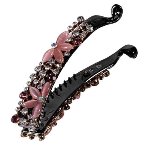 HEALEEP Bananenklammer Mit Strass Für Damen Bananenklammer Haarhalterspange Mit Strass Haarspange Für Lange Haare von HEALEEP