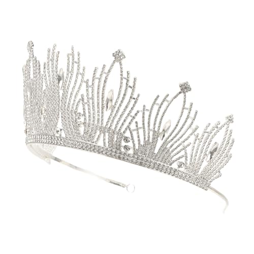 HEALEEP Strassbesetzte Braut Tiara Haarschmuck für Hochzeit Geburtstag Party Damen Hochzeitsschmuck mit Glitzernden Kristallsteinen von HEALEEP
