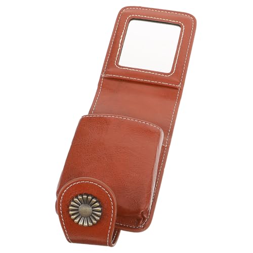 HEALEEP Tragbare Lippenstift Tasche mit Integriertem Spiegel Kompakter Kosmetik Organizer für Damen Stilvolle Mini Schminktasche mit Sicherem Druckknopfverschluss als Reise Kosmetiktasche von HEALEEP