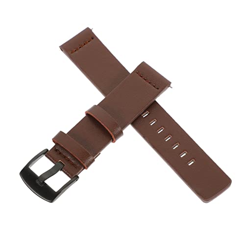 HEALEEP Uhrenarmband Echtem für Einfache Armbandwechsel Braune Farbe mit Schwarzem Verschluss für Herren und Damen Robust und Langlebig von HEALEEP