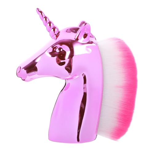 HEALEEP Unicorn Make Up Pinsel Roségold Kunststoffgriff Originelles Design Weicher Kosmetikpinsel für Foundation Puder Blush Damen Mädchen Alltag und Profi von HEALEEP