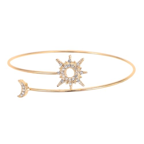 HEALEEP Verstellbare Handdekorationsarmbänder Sonne Mond Schmuck Damen Zierliche Armreifen Geometrisches Armband Armarmband Dekorativer Armreif Handornament Armaccessoire Golden von HEALEEP