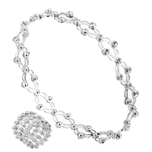 HEALEEP Silber Strass Intarsienring Verstellbar Für Damen Verwandelbares Armband Mit Ring Schmuckstück Für Feste Und Partys von HEALEEP
