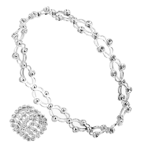 HEALEEP Verstellbarer Dehnbarer Ring und Armband Damen Schmuck Silber mit Funkelnden Strasssteinen Wandelbares Manschetten Armband Stilvolles Vielseitiges Accessoire für Frauen von HEALEEP